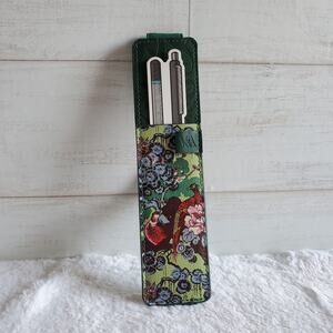 IF V&A Bookaroo Pen Pouch in the Sundour Pheasant Design Green